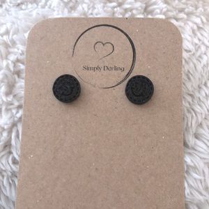 Black Smiley Face Earrings